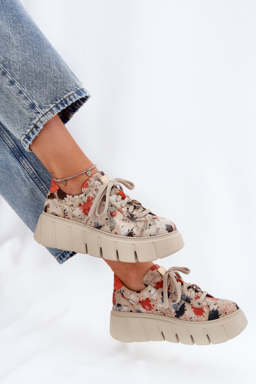    modeļa apavi ar platformu  06891-18 smilšu krāsas