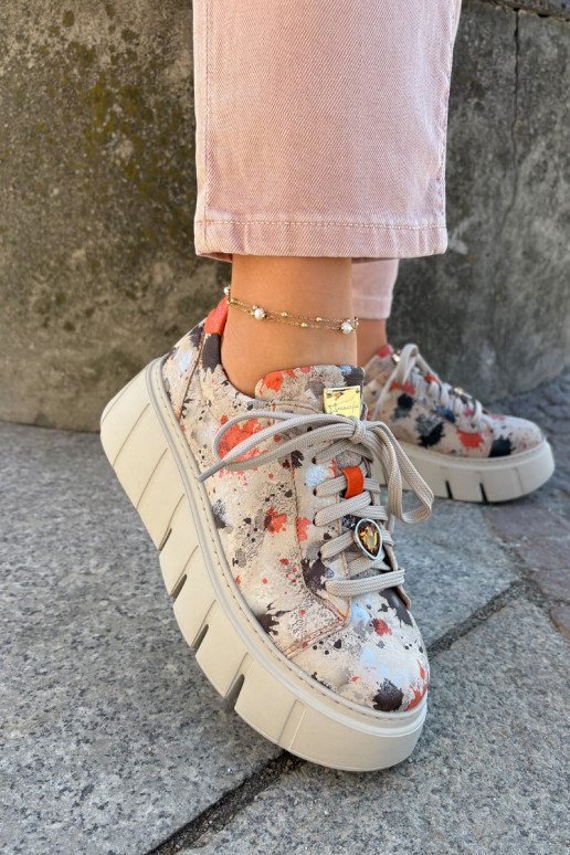    modeļa apavi ar platformu  06891-18 smilšu krāsas