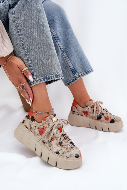    modeļa apavi ar platformu  06891-18 smilšu krāsas