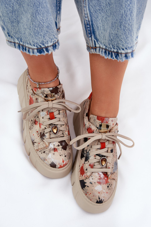    modeļa apavi ar platformu  06891-18 smilšu krāsas