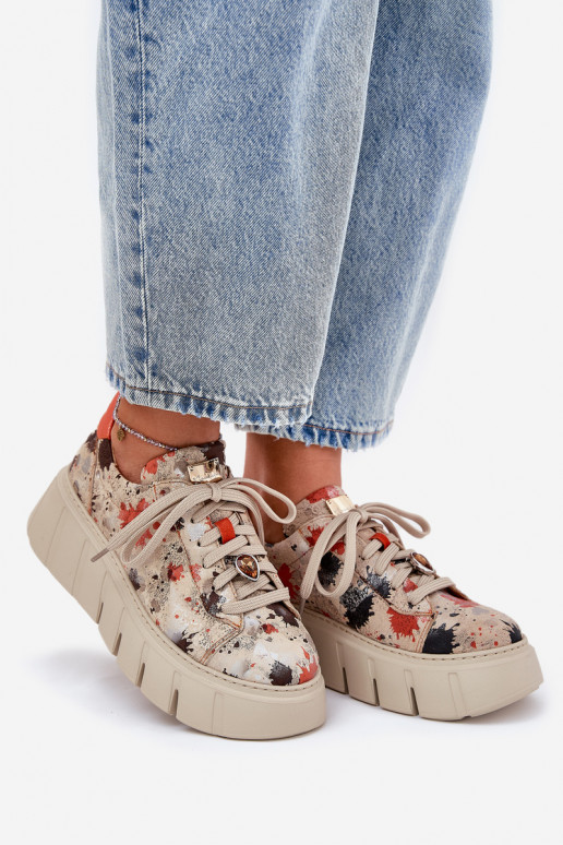    modeļa apavi ar platformu  06891-18 smilšu krāsas