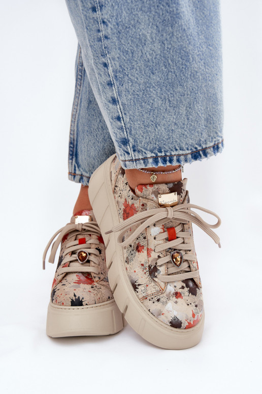    modeļa apavi ar platformu  06891-18 smilšu krāsas