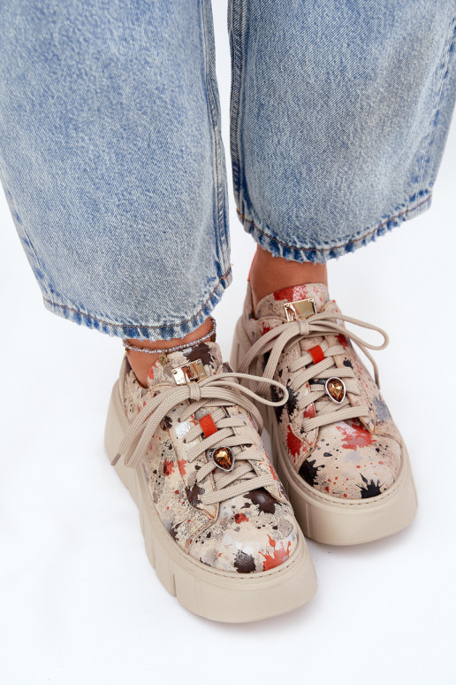    modeļa apavi ar platformu  06891-18 smilšu krāsas