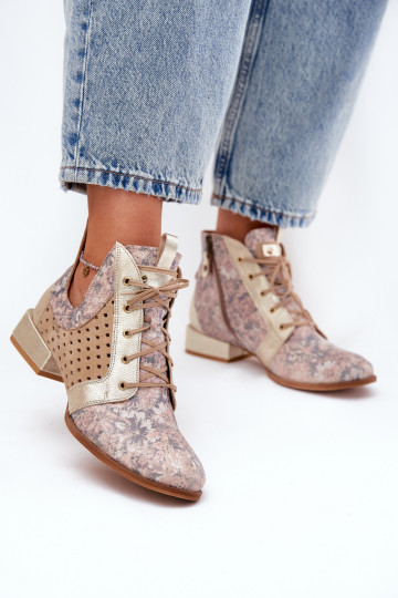 sieviešu zābaki   05541-04 smilšu krāsas-Zelta krāsas