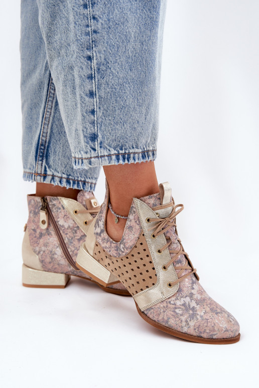 sieviešu zābaki   05541-04 smilšu krāsas-Zelta krāsas