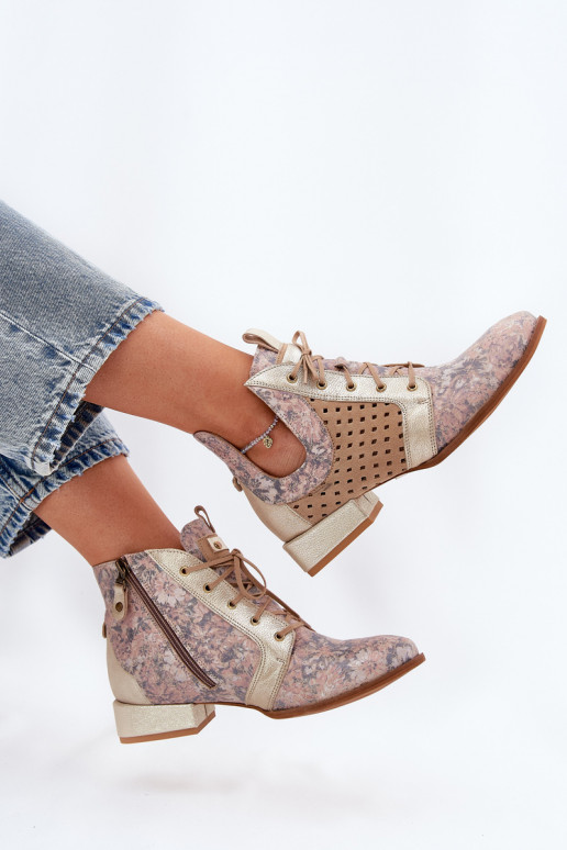 sieviešu zābaki   05541-04 smilšu krāsas-Zelta krāsas