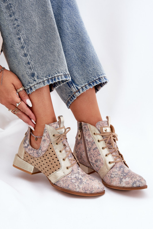 sieviešu zābaki   05541-04 smilšu krāsas-Zelta krāsas