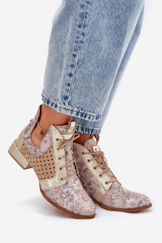 sieviešu zābaki   05541-04 smilšu krāsas-Zelta krāsas