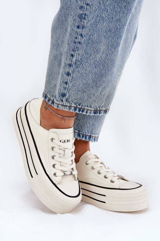   sieviešu puszābaki ar platformu GOE RR2N4106 baltas krāsas