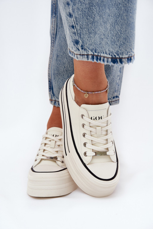   sieviešu puszābaki ar platformu GOE RR2N4106 baltas krāsas