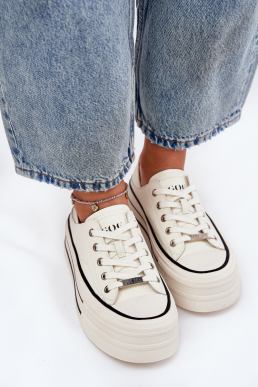   sieviešu puszābaki ar platformu GOE RR2N4106 baltas krāsas