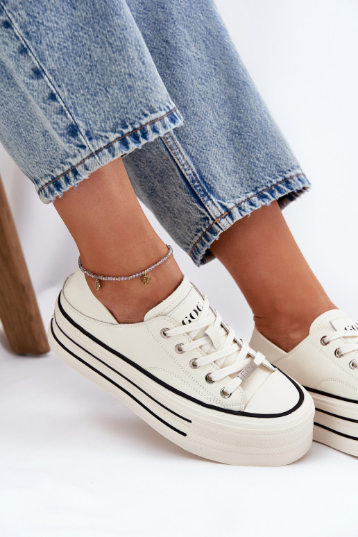   sieviešu puszābaki ar platformu GOE RR2N4106 baltas krāsas