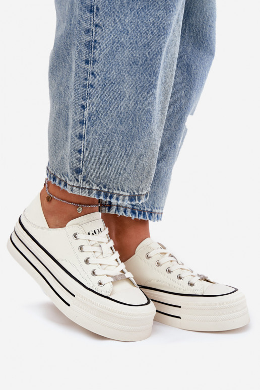   sieviešu puszābaki ar platformu GOE RR2N4106 baltas krāsas