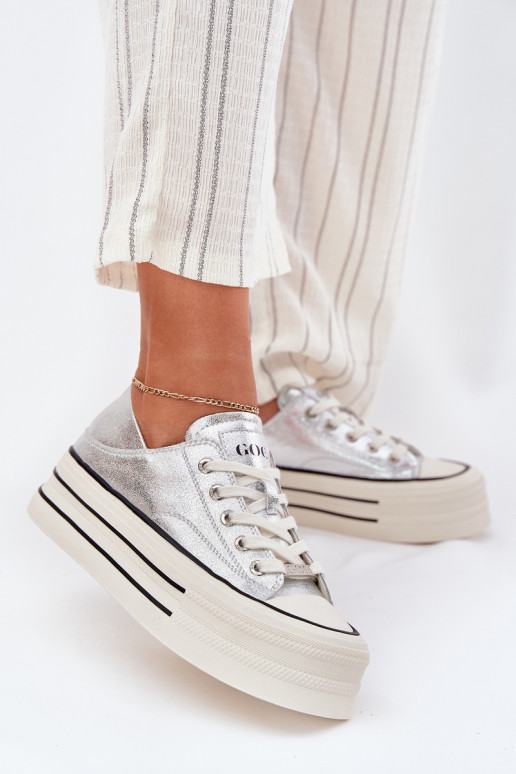   sieviešu puszābaki ar platformu GOE RR2N4108 Sudraba krāsas