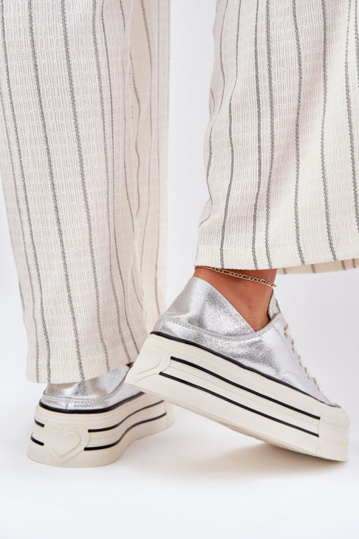   sieviešu puszābaki ar platformu GOE RR2N4108 Sudraba krāsas