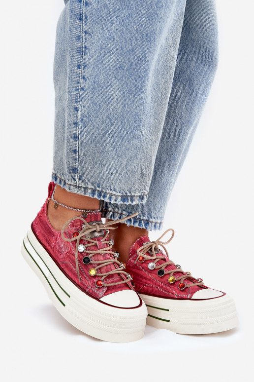 sieviešu puszābaki ar platformu GOE RR2N4104 sarkanas krāsas