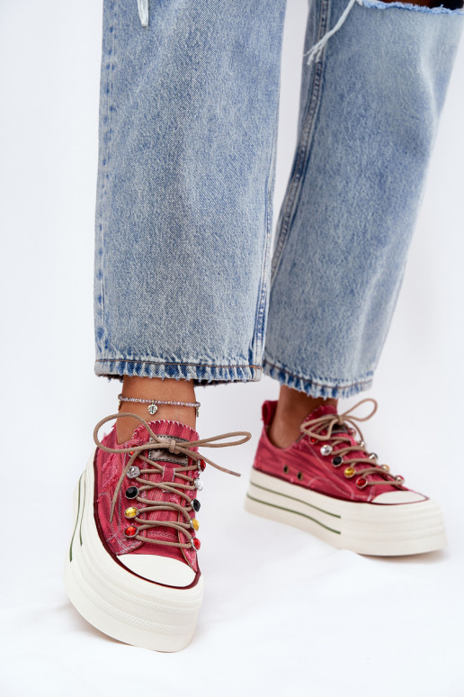 sieviešu puszābaki ar platformu GOE RR2N4104 sarkanas krāsas