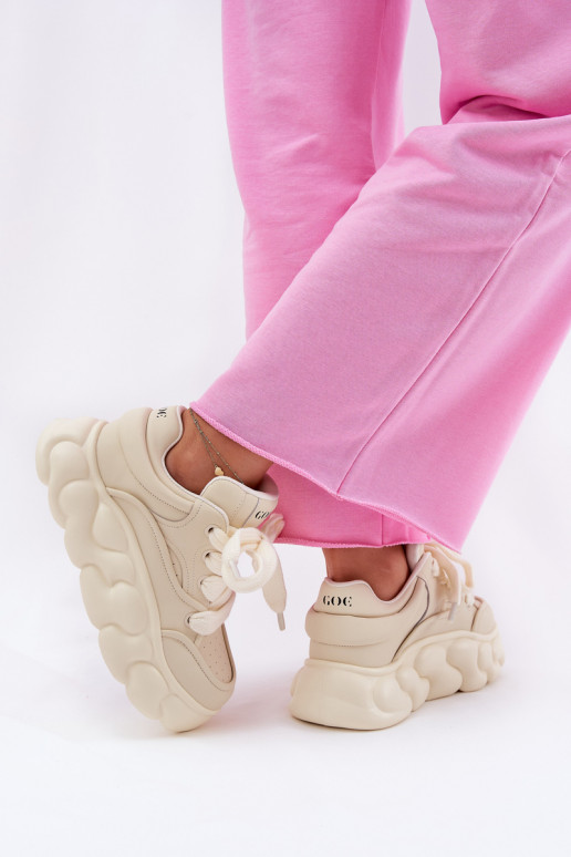    modeļa apavi  ar platformu GOE RR2N4043 smilšu krāsas