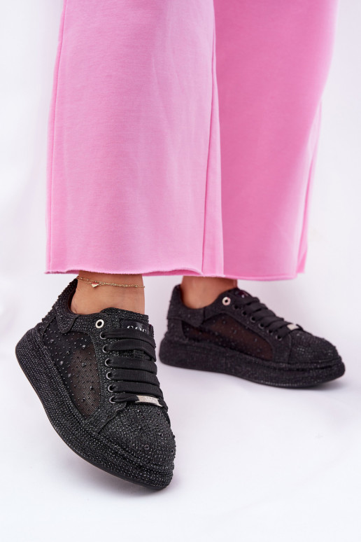 Dekorētas  modeļa apavi ar platformu GOE NN2N4021 Melns