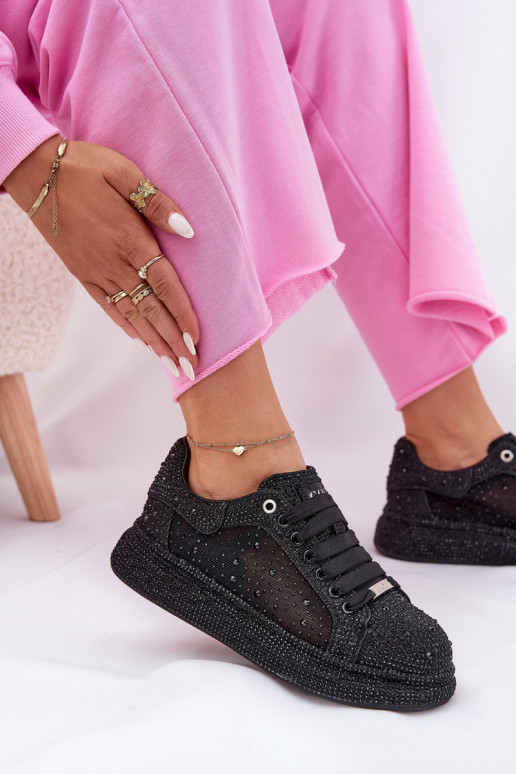 Dekorētas  modeļa apavi ar platformu GOE NN2N4021 Melns