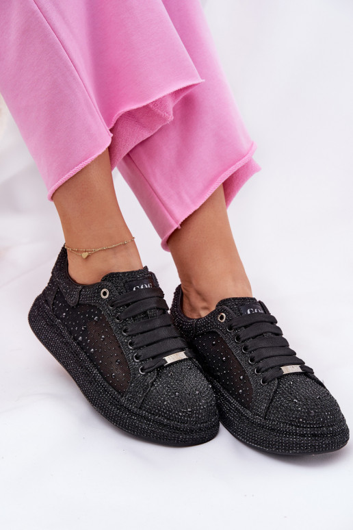 Dekorētas  modeļa apavi ar platformu GOE NN2N4021 Melns