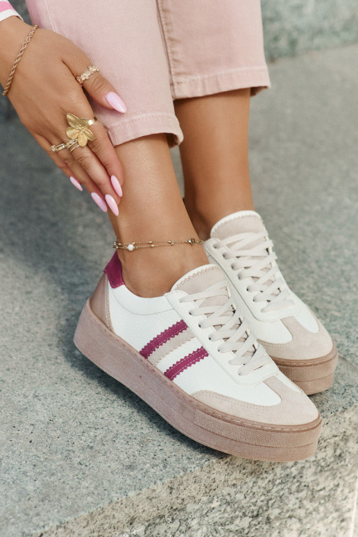    modeļa apavi  ar platformu Zazoo N1234 smilšu krāsas-bordo krāsas