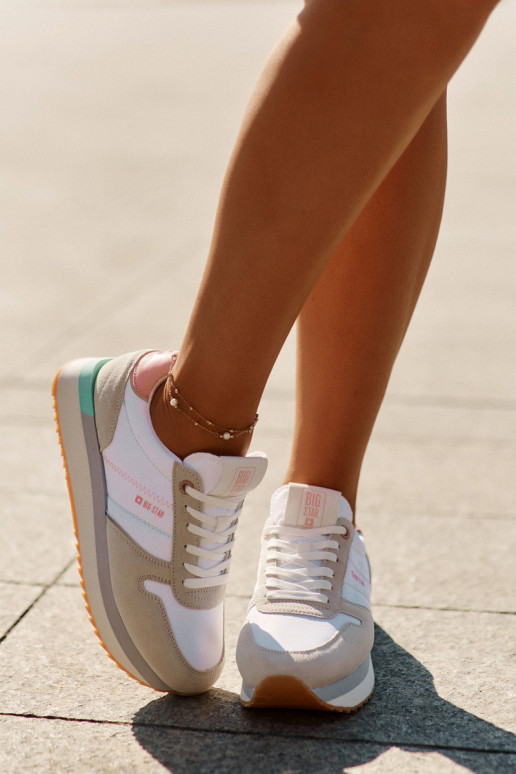 zamšādas  modeļa apavi  Big Star RR274A047 HI-POLY SYSTEM smilšu krāsas-baltas krāsas