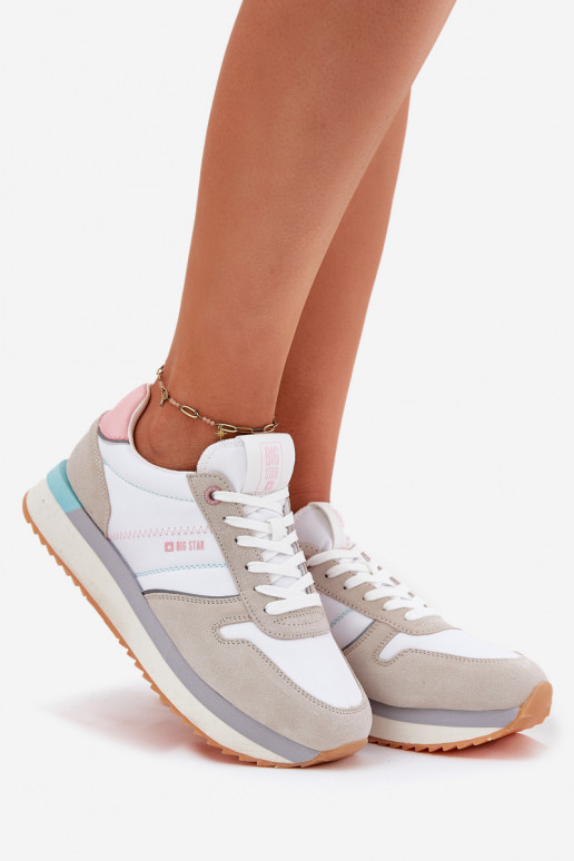 zamšādas  modeļa apavi  Big Star RR274A047 HI-POLY SYSTEM smilšu krāsas-baltas krāsas