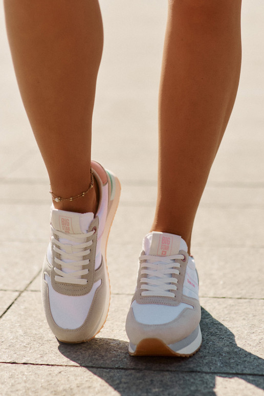 zamšādas  modeļa apavi  Big Star RR274A047 HI-POLY SYSTEM smilšu krāsas-baltas krāsas