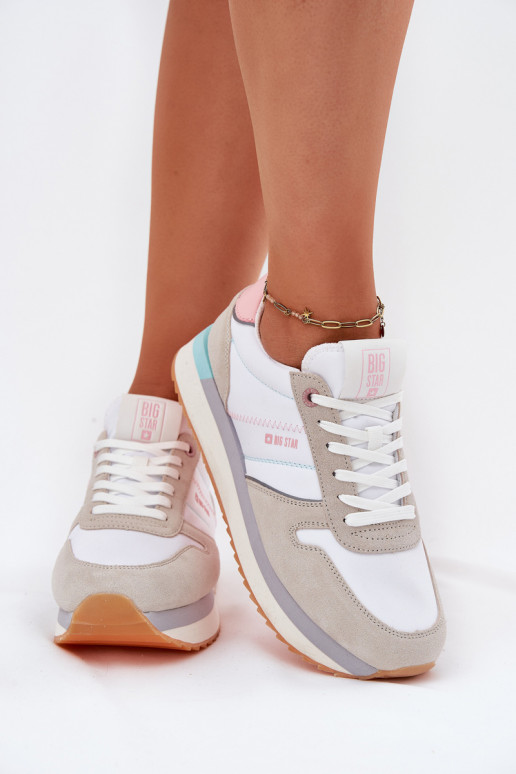 zamšādas  modeļa apavi  Big Star RR274A047 HI-POLY SYSTEM smilšu krāsas-baltas krāsas