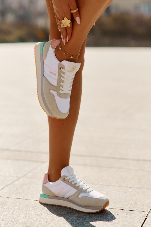 zamšādas  modeļa apavi  Big Star RR274A047 HI-POLY SYSTEM smilšu krāsas-baltas krāsas