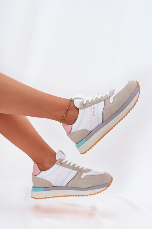 zamšādas  modeļa apavi  Big Star RR274A047 HI-POLY SYSTEM smilšu krāsas-baltas krāsas