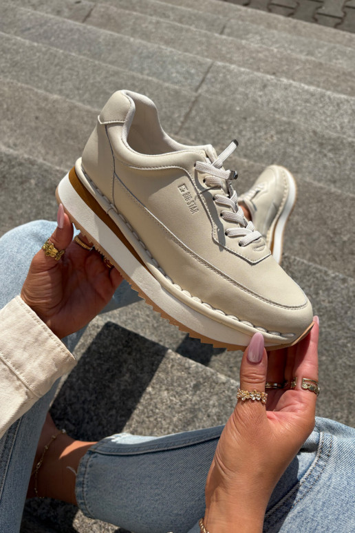    modeļa apavi  ar platformu Big Star RR274A334 smilšu krāsas