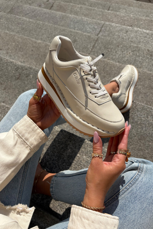    modeļa apavi  ar platformu Big Star RR274A334 smilšu krāsas