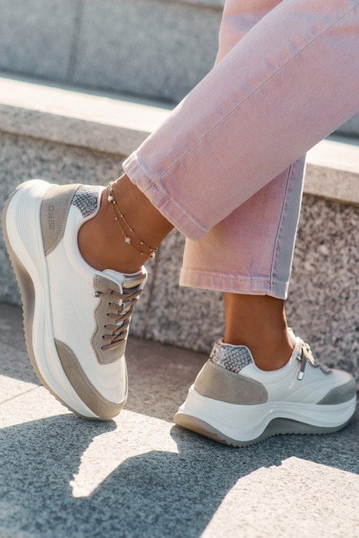 zamšādas  modeļa apavi  ar platformu Big Star RR274A344 HI-POLY SYSTEM smilšu krāsas