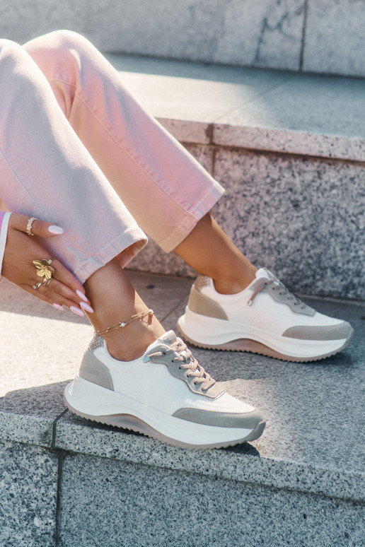 zamšādas  modeļa apavi  ar platformu Big Star RR274A344 HI-POLY SYSTEM smilšu krāsas