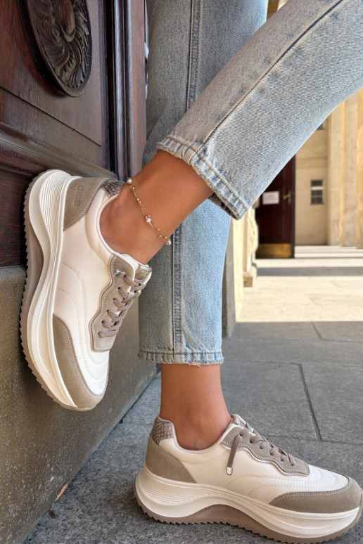 zamšādas  modeļa apavi  ar platformu Big Star RR274A344 HI-POLY SYSTEM smilšu krāsas