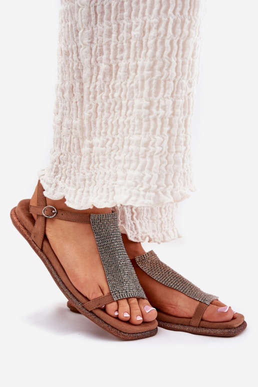 zempapēžu Eleganta stila Sieviešu basenes ar mirdzošiem spīdumiem Artiker 56C1365 brūnas krāsas zempapēžu Eleganta stila Sieviešu basenes ar mirdzošiem spīdumiem Artiker 56C1365 brūnas krāsas