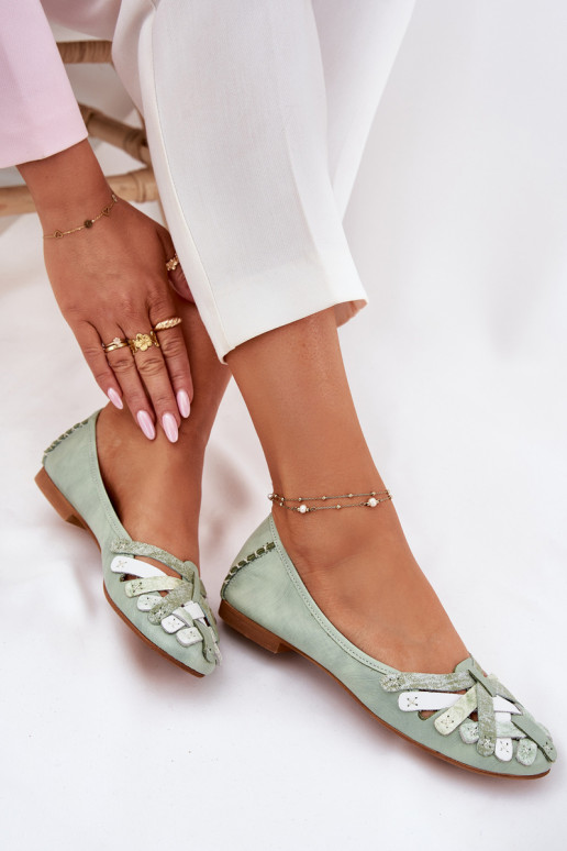 Balerīnas   01358-50 piparmētras krāsas  Balerīnas   01358-50 piparmētras krāsas