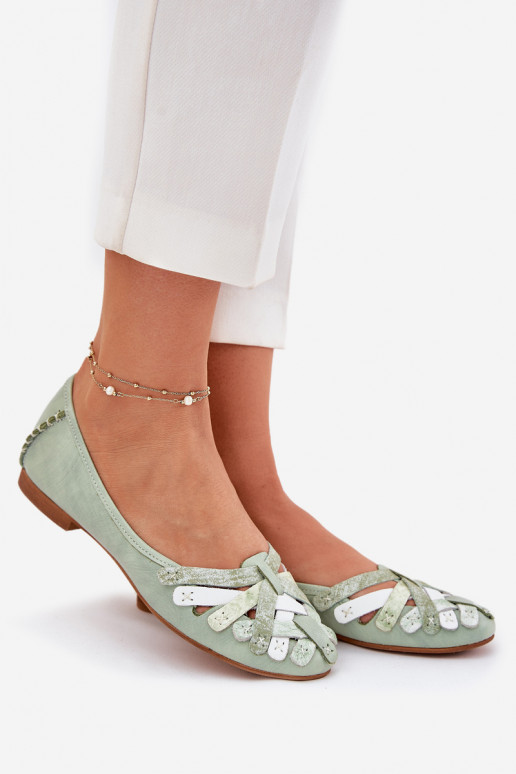 Balerīnas   01358-50 piparmētras krāsas  Balerīnas   01358-50 piparmētras krāsas