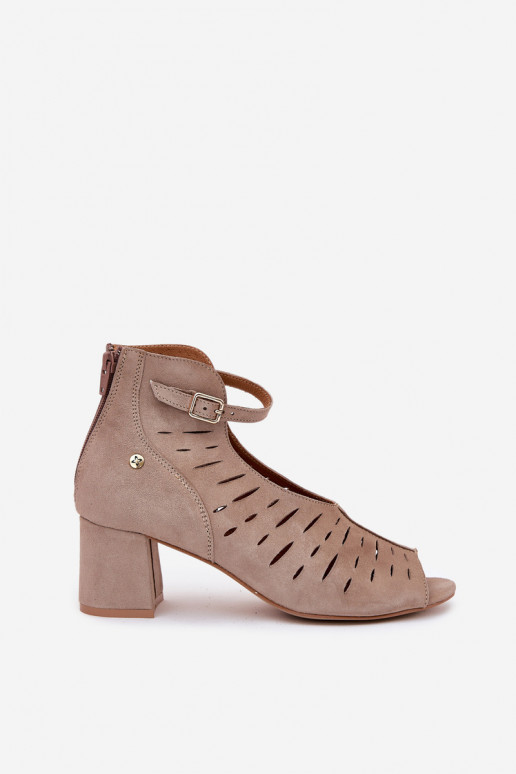 zamšādas Sieviešu puszābaki  06893-10 smilšu krāsas