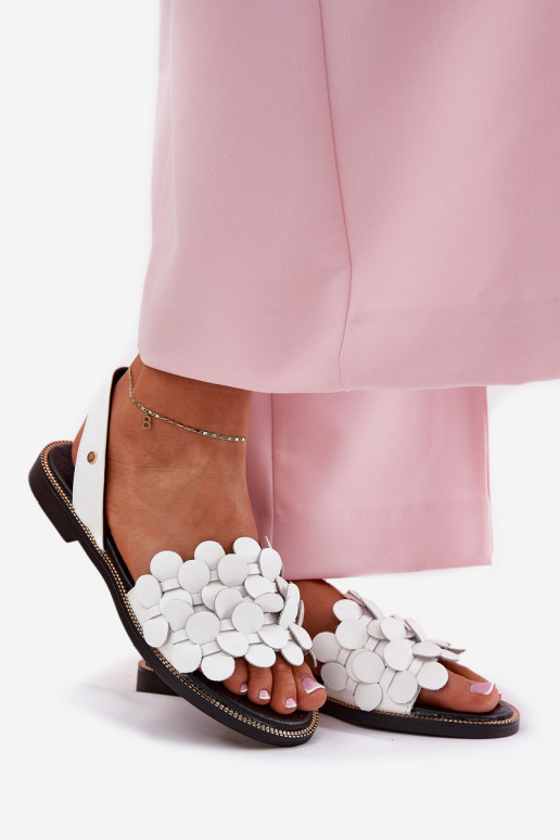 Sieviešu basenes  ar platiem papēžiem Zazoo 40425 baltas krāsas Sieviešu basenes  ar platiem papēžiem Zazoo 40425 baltas krāsas