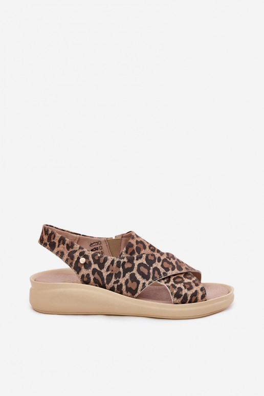 Zazoo 40392 sieviešu sandales ar leopardu rakstu brūnā krāsā