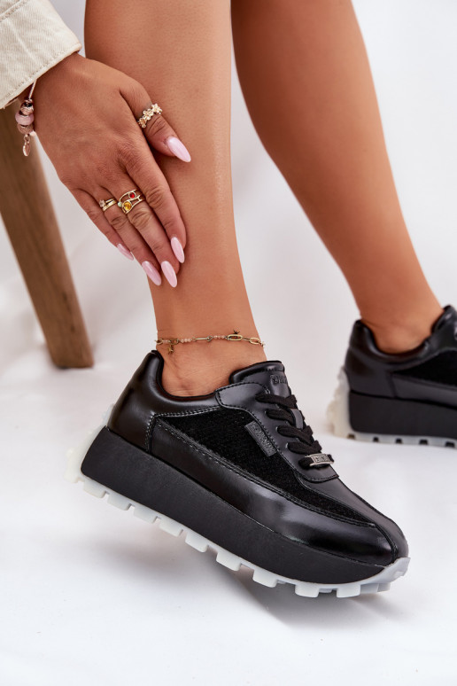     modeļa apavi ar platformu Big Star RR274873 HI-POLY SYSTEM Melns