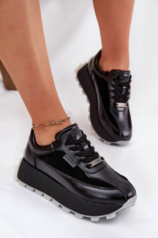     modeļa apavi ar platformu Big Star RR274873 HI-POLY SYSTEM Melns