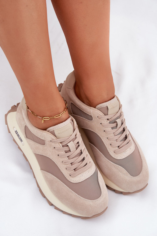 zamšādas  modeļa apavi ar platformu  Big Star RR274897 HI-POLY SYSTEM smilšu krāsas