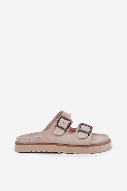 sieviešu zamšādas čības ar sprādzēm D.Franklin DFSH405001 smilšu krāsas sieviešu zamšādas čības ar sprādzēm D.Franklin DFSH405001 smilšu krāsas