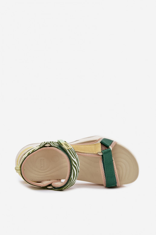 Sieviešu sandales ar lipīgām aizdarēm D.Franklin DFSH406003 zaļā krāsā