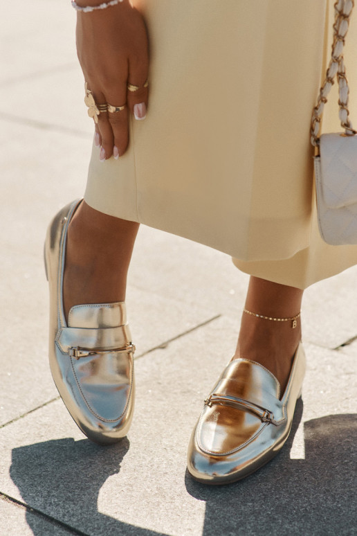 apavi sieviešu mokasīni  K6809-25 Zelta krāsas   apavi sieviešu mokasīni  K6809-25 Zelta krāsas