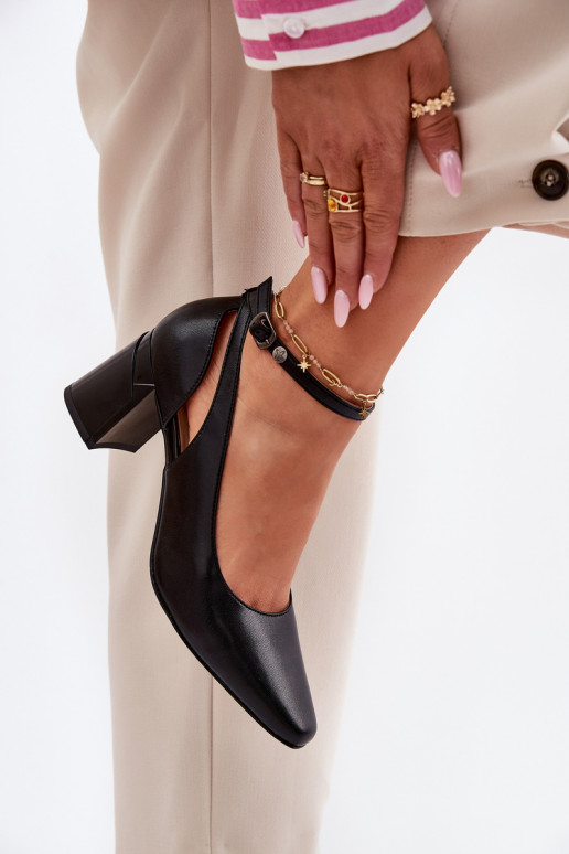 Kurpes ar papēdi  K6816-01 Melns   Kurpes ar papēdi  K6816-01 Melns